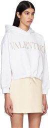 Valentino White Sparkly Hoodie