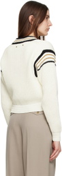 Golden Goose White V-Neck Sweater