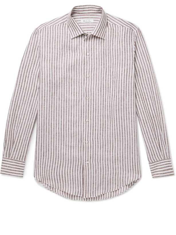 Photo: LORO PIANA - Striped Linen Shirt - Brown - M