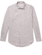 LORO PIANA - Striped Linen Shirt - Brown - M