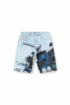 Diesel Denim shorts with faded print - Shorts - Unisex - Blue