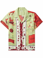 BODE - Guam Camp-Collar Printed Silk Crepe de Chine Shirt - Green