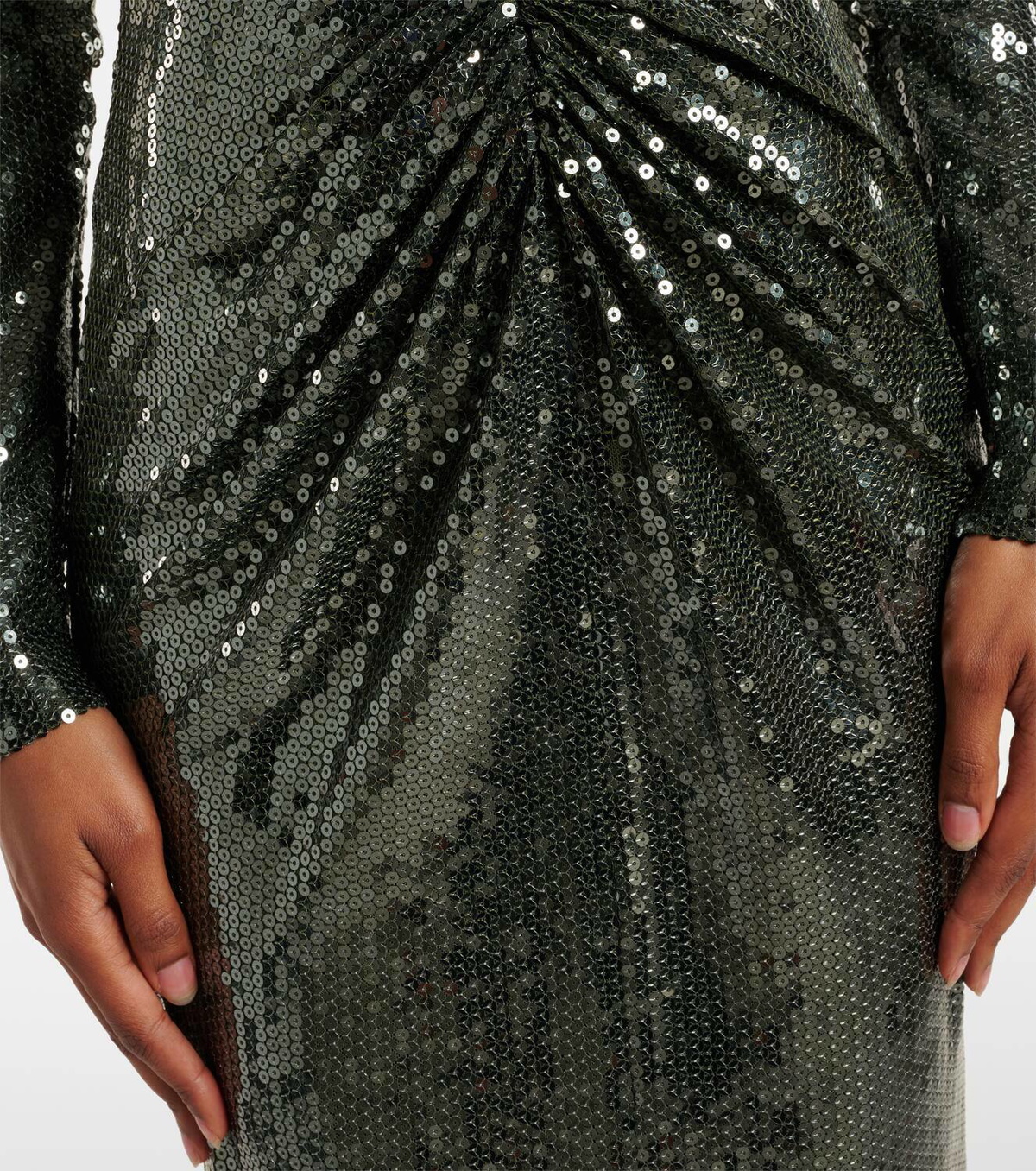 Alex Perry Gathered sequined gown