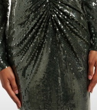 Alex Perry Gathered sequined gown