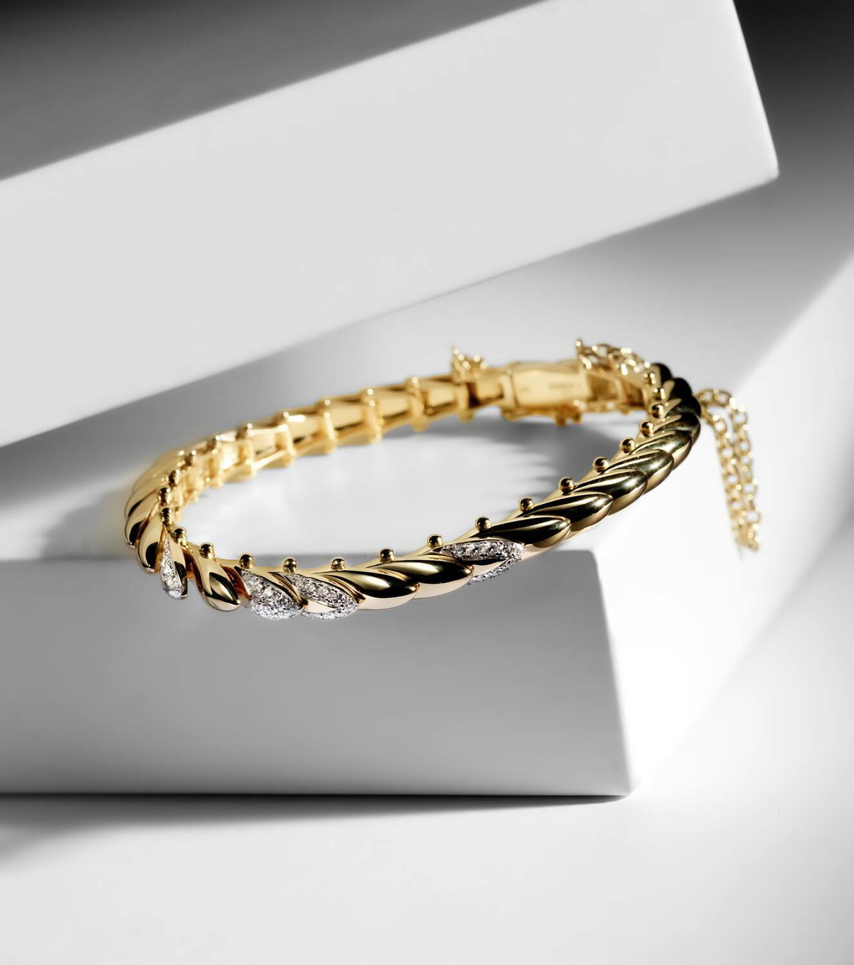 Rainbow K Ecaille XS 14kt yellow and white gold bracelet with diamonds