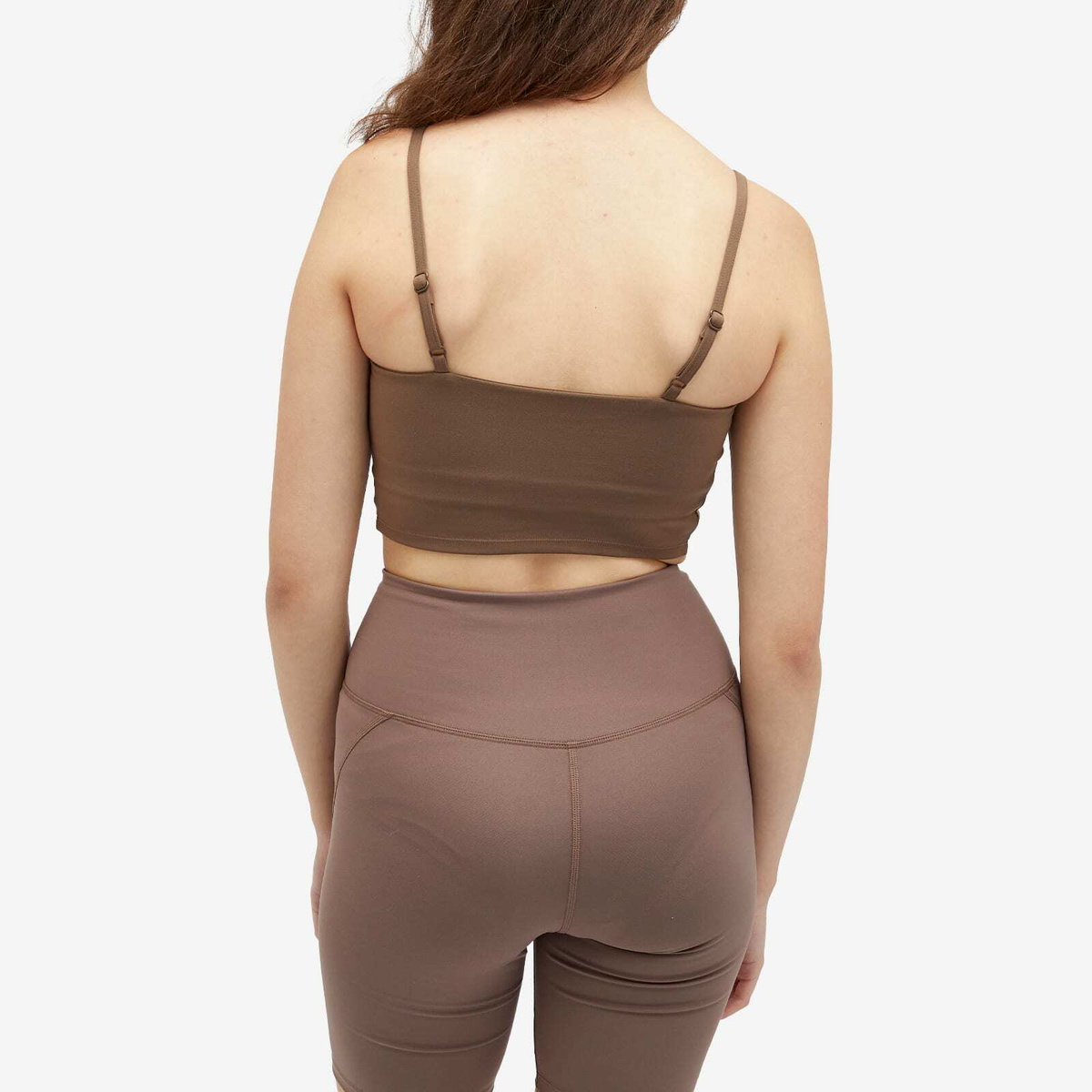 New Balance Women's Soft Bra Top in Dark Mushroom