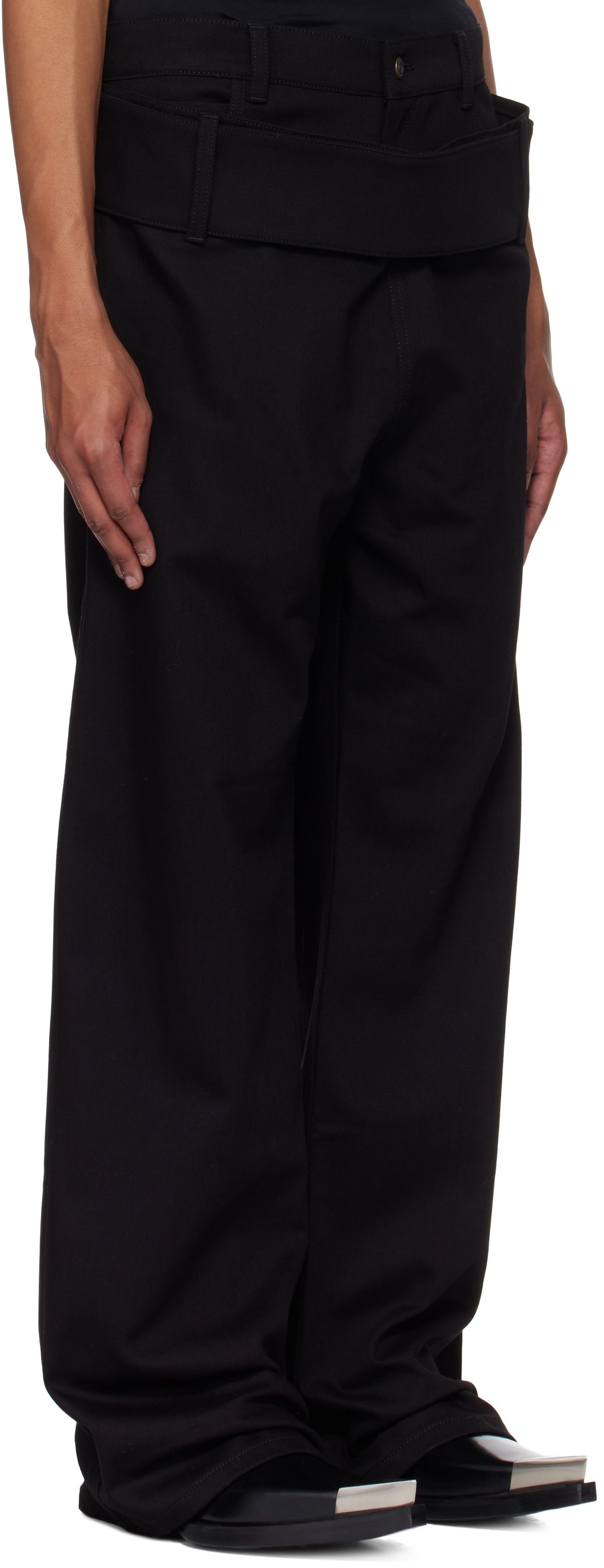 Courrèges Black Double Belt Jeans