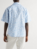 MARNI - Convertible-Collar Printed Cotton-Poplin Shirt - Blue