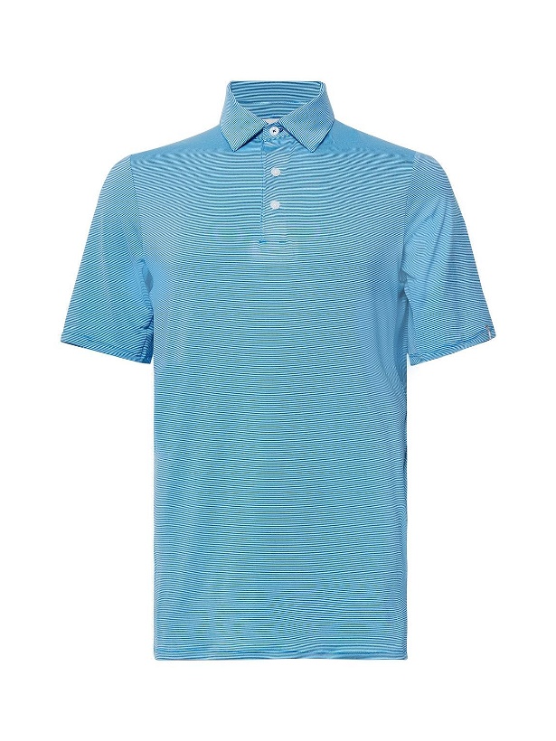 Photo: Kjus Golf - Soren Striped Stretch-Jersey Golf Polo Shirt - Blue