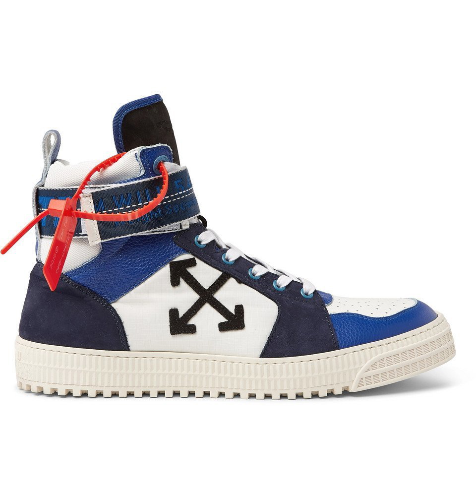 Off-White - Industrial Panelled Ripstop, Suede and Leather High