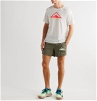 Nike Running - Flex Stride Logo-Print Ripstop-Panelled Dri-Fit Running Shorts - Green