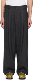kolor Gray Wide Wool Trousers