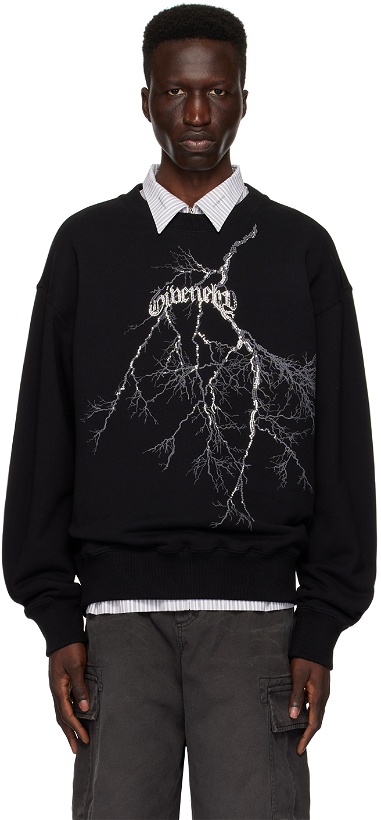 Photo: Givenchy Black Crystal-Cut Sweatshirt