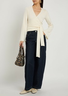Reformation Kylen Wrap-front Knit top Cream