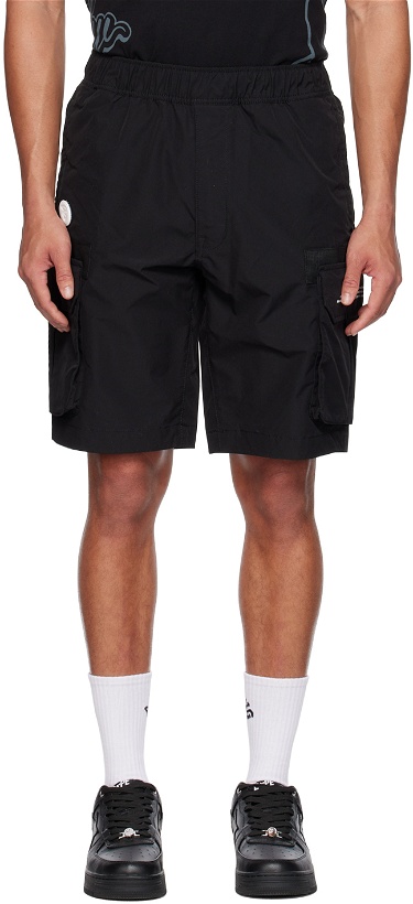 Photo: AAPE by A Bathing Ape Black Patch Cargo Shorts
