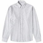 Acne Studios Men's Setiro Embroidered Stripe Shirt in Grey/White