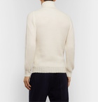 Beams F - Slim-Fit Honeycomb-Knit Merino Wool Rollneck Sweater - White