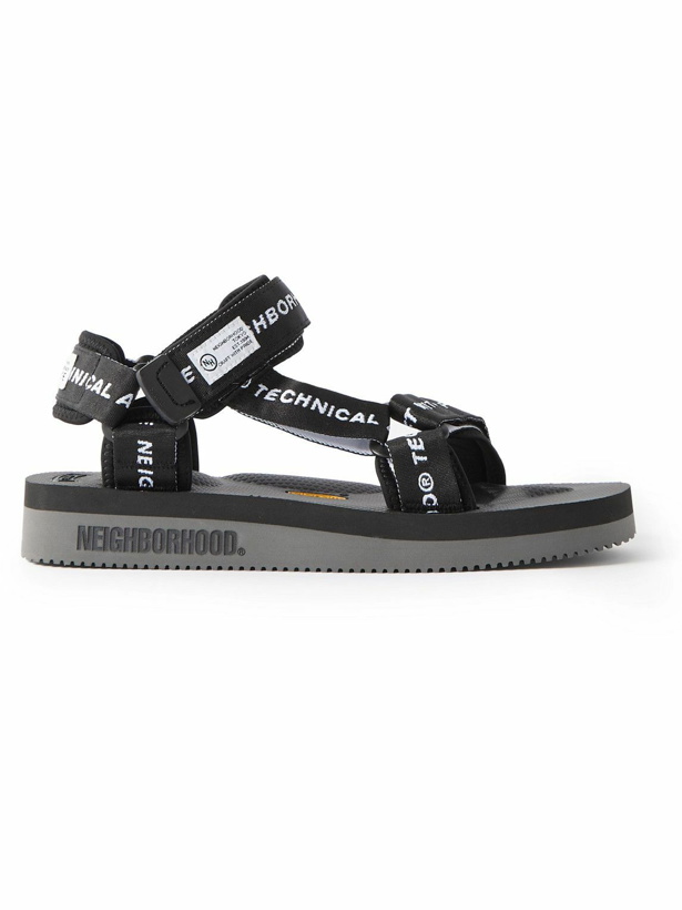 Photo: Suicoke - Neighborhood Depa-V2 Logo-Jacquard Sandals - Black