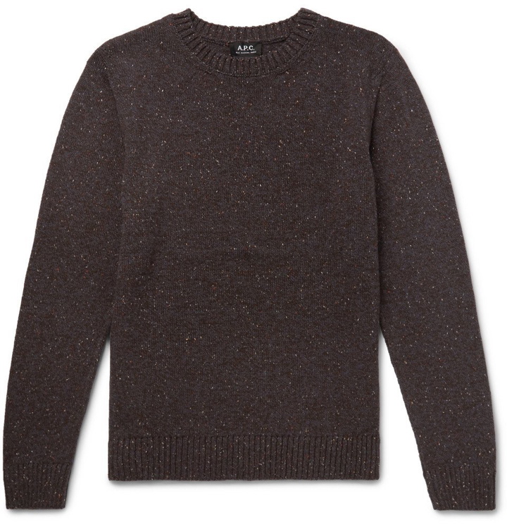 Photo: A.P.C. - Rory Mélange Wool Sweater - Men - Dark brown