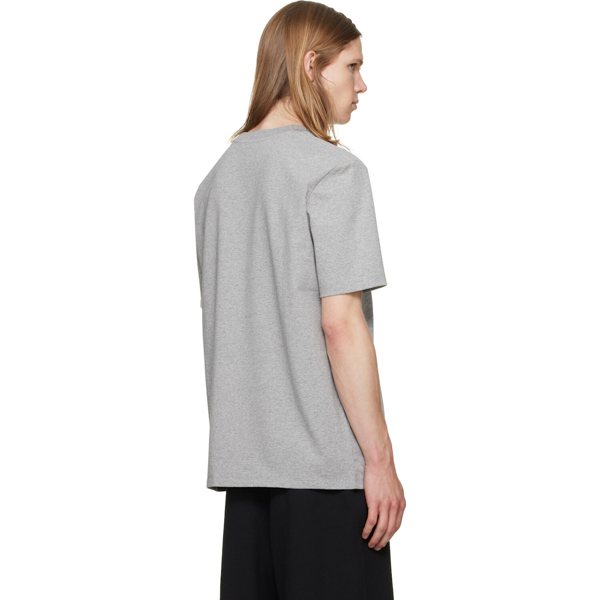 BALMAIN Gray Embroidered 'Balmain Paris' T-shirt