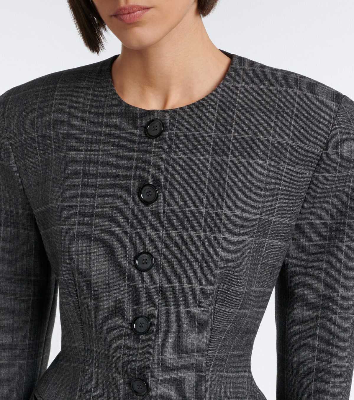 Magda Butrym Checked peplum virgin wool blazer