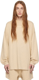 Fear of God ESSENTIALS Beige Crewneck Long Sleeve T-Shirt