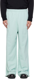 MM6 Maison Margiela Blue Embroidered Logo Sweatpants