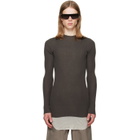 Rick Owens Gray Tower Ribbed Round Neck Sweater