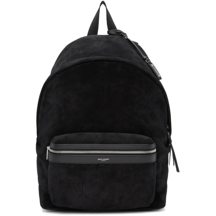 Photo: Saint Laurent Black Suede City Backpack