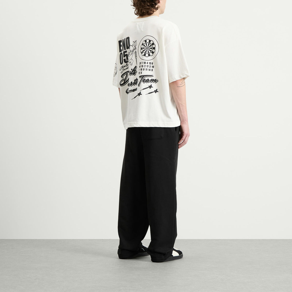 END. Devils Darts Team Straight Leg Sweatpant in Washed Black