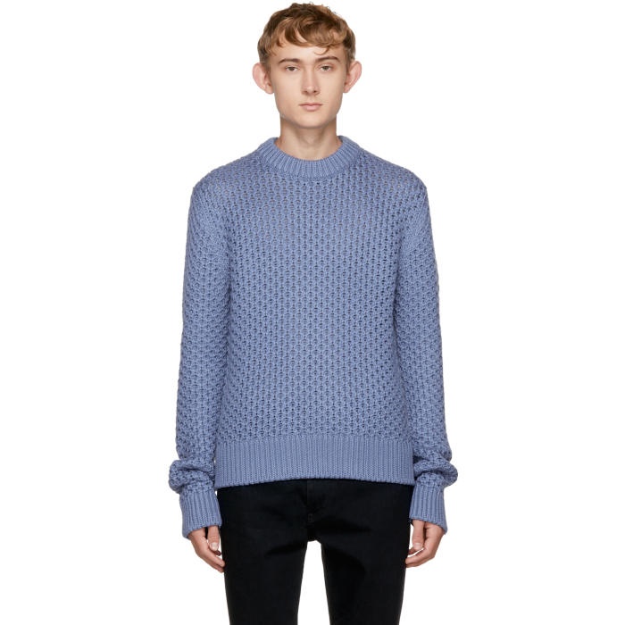 Photo: Calvin Klein 205W39NYC Blue Cable Knit Sweater 