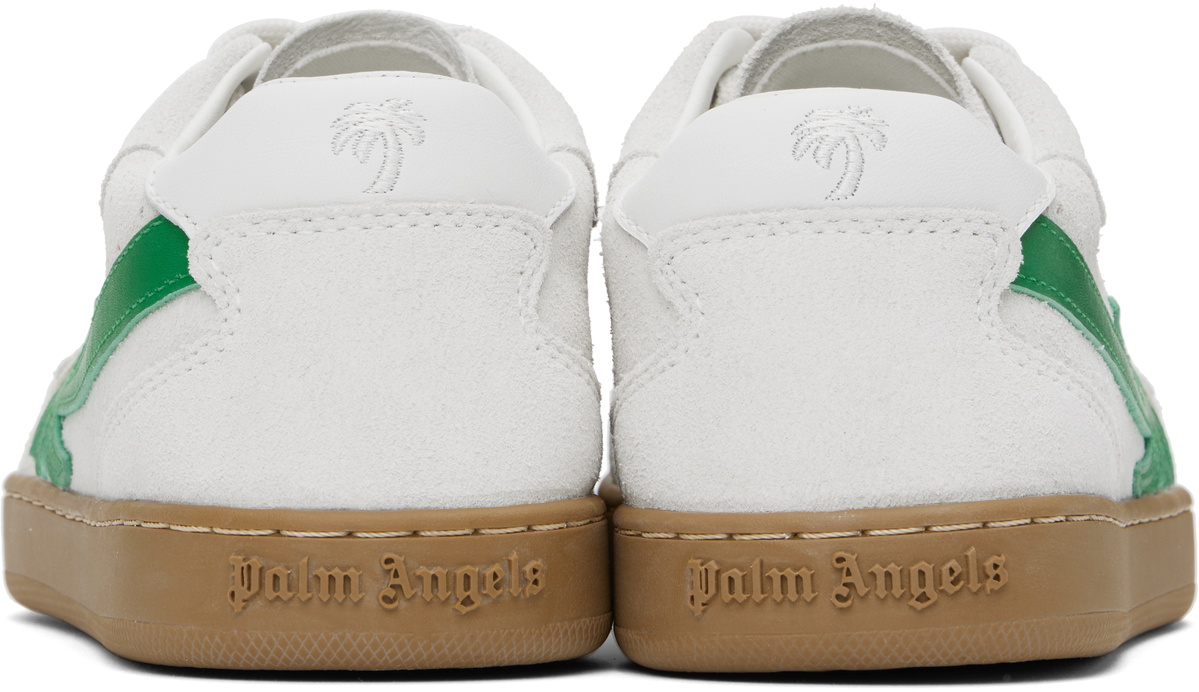 Palm Angels Off-White & Green New Palm 1 Suede Sneakers