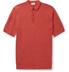 Altea - Textured Linen and Cotton-Blend Polo Shirt - Red