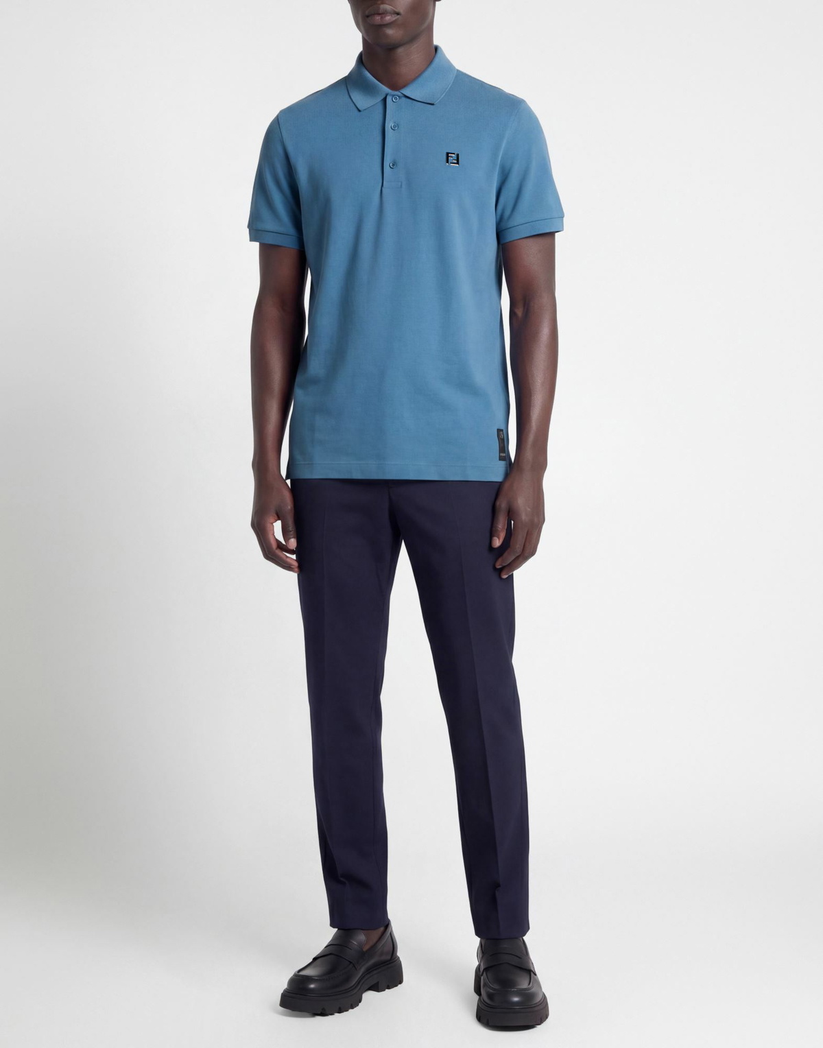 Fendi Mens Polo shirt Slate in Blue