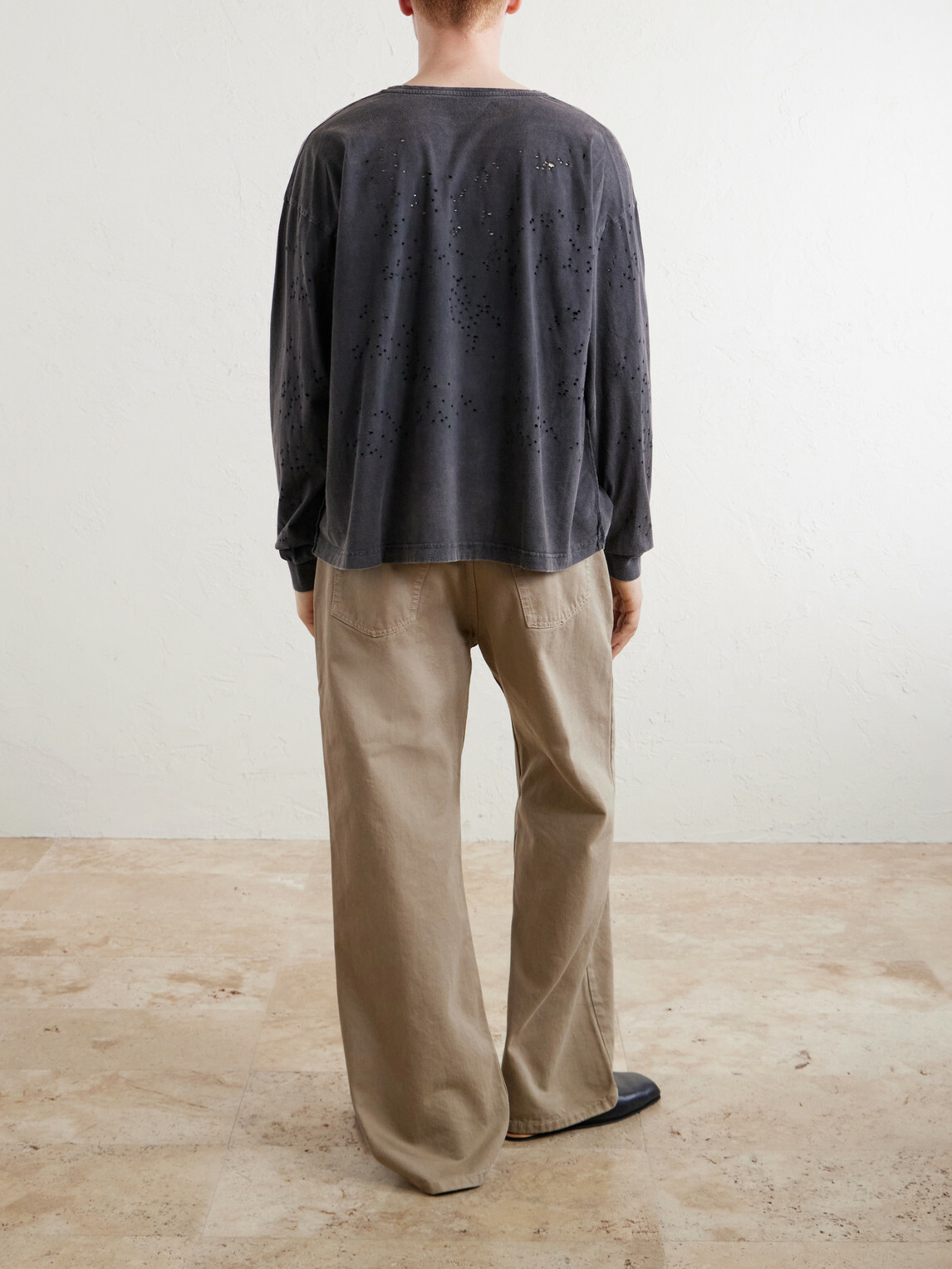 mfpen - Distressed Organic Cotton-Jersey T-Shirt - Gray