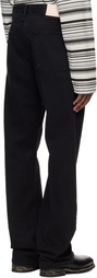 System Black Straight Slim Bootscut Denim Jeans