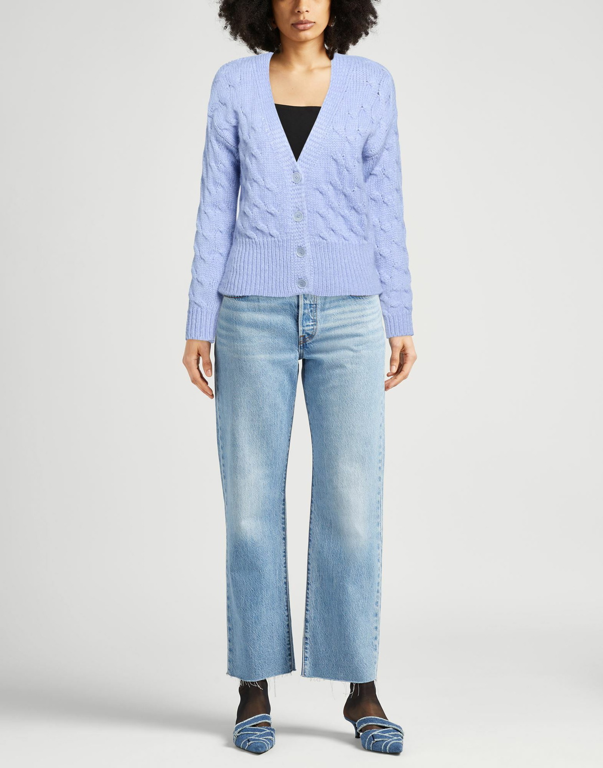 Manila Grace Womens Cardigan Light in Blue