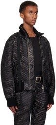 Helmut Lang Black Seatbelt Down Bomber Jacket