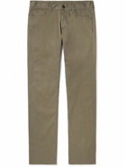 Canali - Straight-Leg Cotton-Blend Twill Trousers - Green