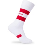 DISTRICT VISION - Fred Striped Stretch Cotton-Blend Running Socks - White