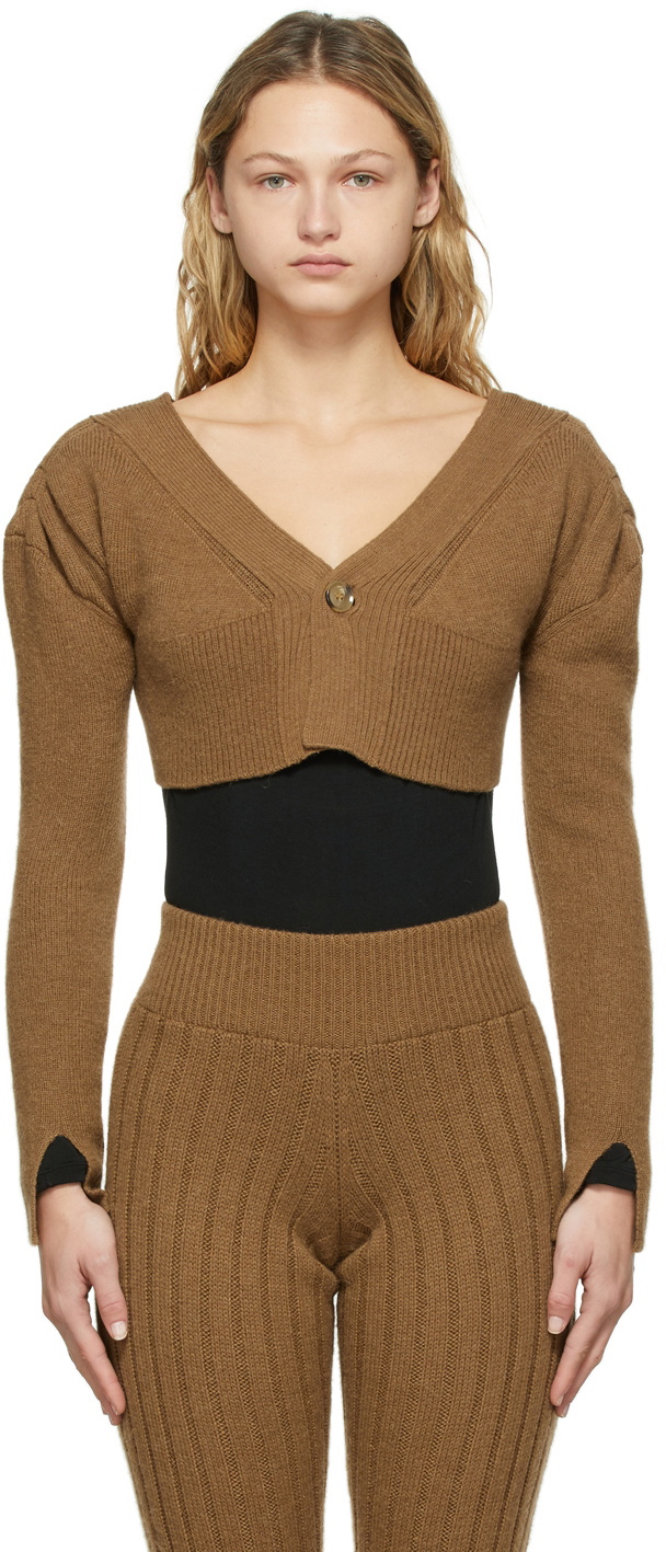determ; Brown Bolero Cardigan