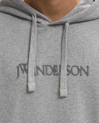 JW Anderson LOGO EMBROIDERY HOODIE Grey Mens Hoody
