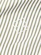 Loro Piana - Bay Straight-Leg Mid-Length Logo-Print Striped Swim Shorts - Green
