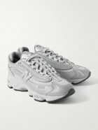 New Balance - M1000 Embroidered Faux Leather and Mesh Sneakers - Silver