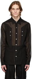 Rick Owens Black Cotton Outershirt