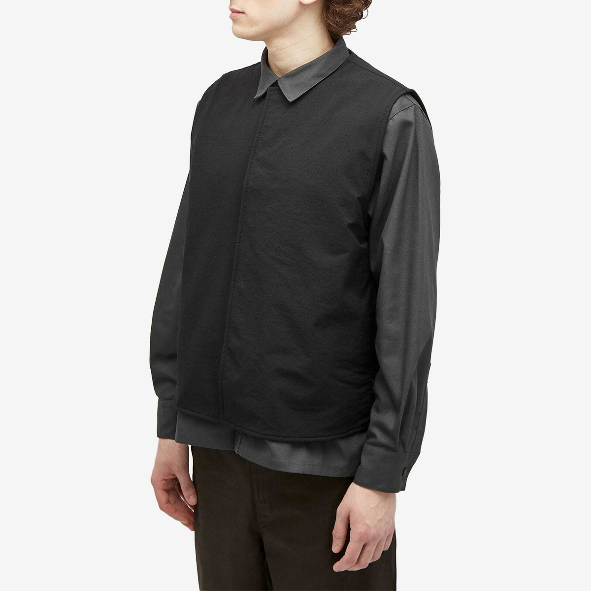 GR10K Men's Drawcord Padded Vest in Black GR10K