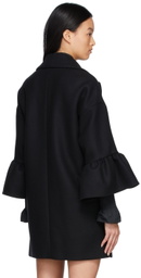 RED Valentino Wool Frill Sleeve Coat