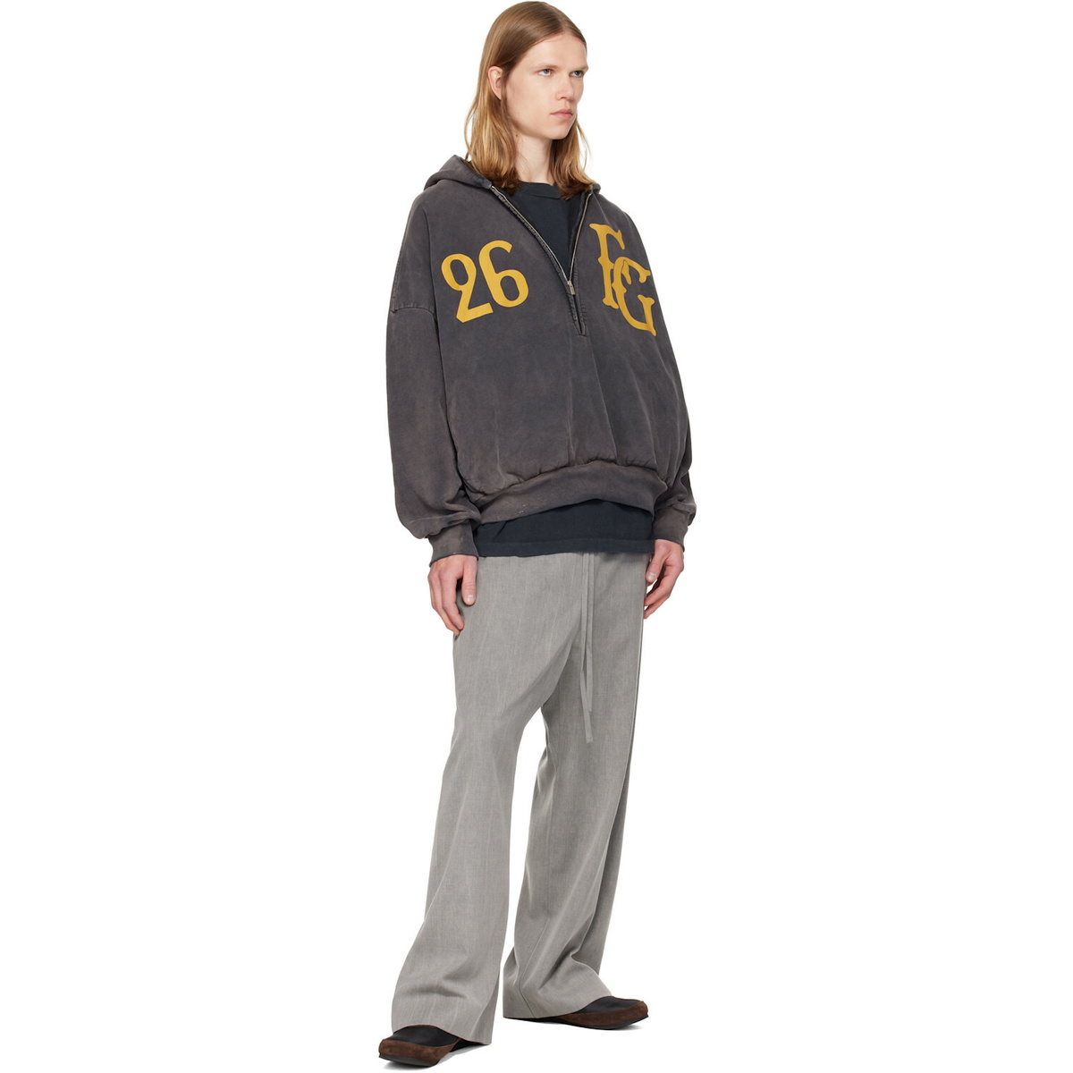 Fear of God Gray Wide Leg Drawstring Trousers