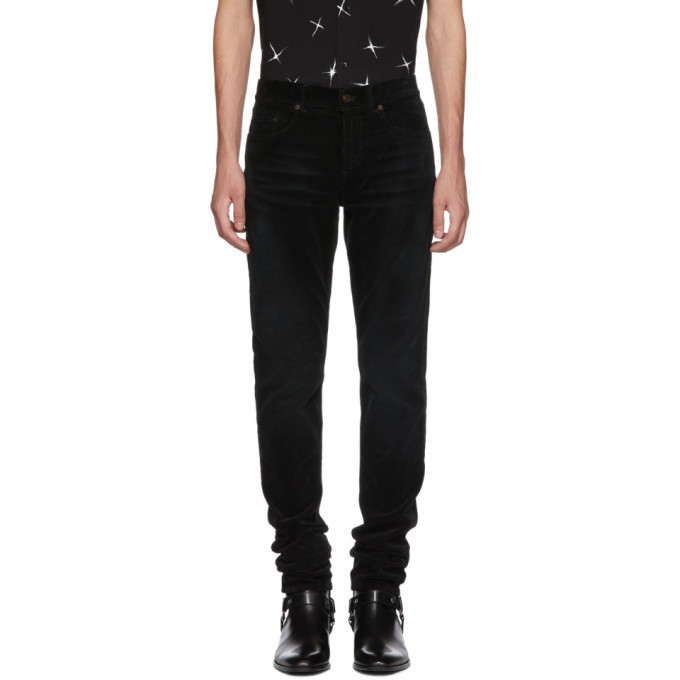 Photo: Saint Laurent Black Skinny Cord Trousers