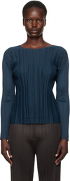 PLEATS PLEASE ISSEY MIYAKE Navy Soft Pleats Top